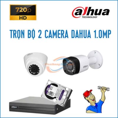 Trọn bộ 2 camera Dahua 1.0MP
