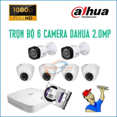 Trọn bộ 6 camera Dahua 2.0MP