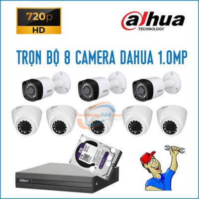 Trọn bộ 8 camera Dahua 1.0MP